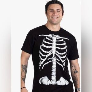 NEW Halloween Glow in the Dark‎ Skeleton Tee - 100% Cotton, Unisex Large